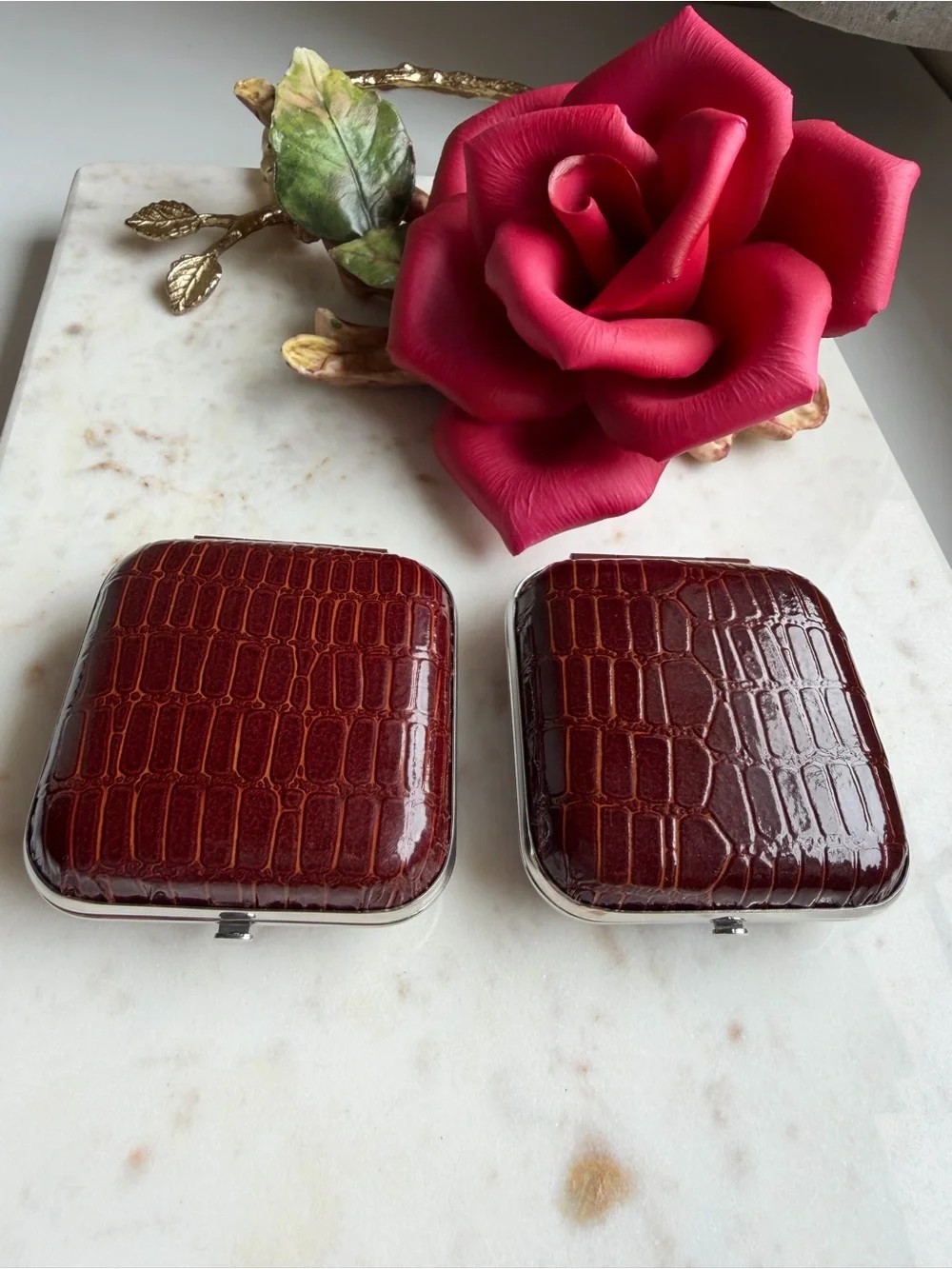 Vintage Folding Travel Alarm Clock (Set of 2)